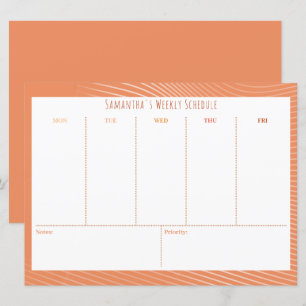Personalised Budget Orange Weekly Schedule