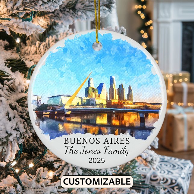 Personalised Buenos Aires Ornament, Argentina Ceramic Ornament (Creator Uploaded)