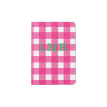 Personalised Buffalo Check Monogram Passport Cover