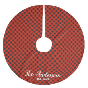 Personalised Buffalo Plaid Tree Skirt