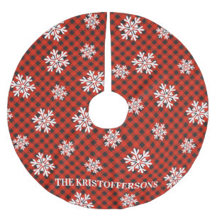 Personalised Buffalo Plaid Tree Skirt