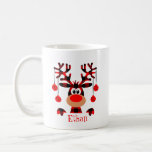 Personalised Buffalo Red Reindeer  Coffee Mug<br><div class="desc">Get this buffalo red reindeer coffee mug for your children as a gift. You can personalise it with their name and make it unique. Merry Christmas and Happy New Year!</div>