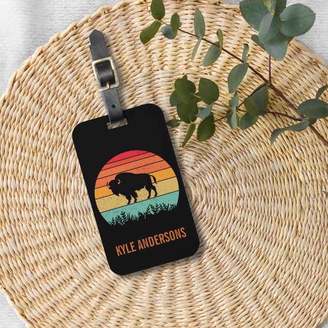 Personalised Buffalo Sunset Luggage Tag (Creator Uploaded)