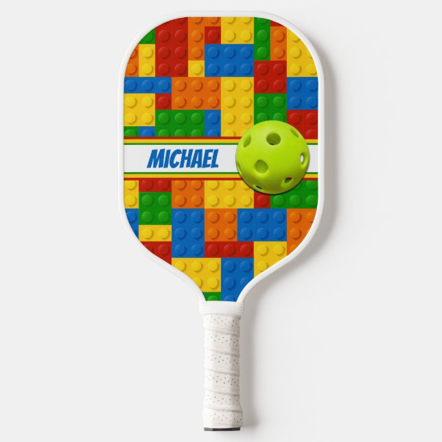 Personalised Building Blocks Dink Responsibly Pickleball Paddle (Front)