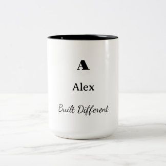 Personalised Built Different Coffee Mug Initial