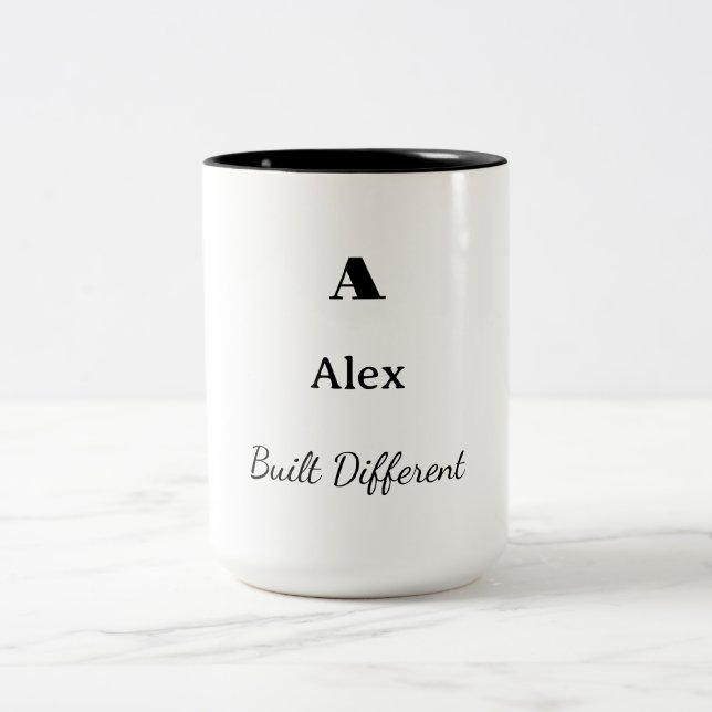 Personalised Built Different Coffee Mug Initial (Center)