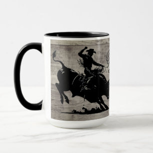 Personalised Bull Rider Rodeo Rustic Mug