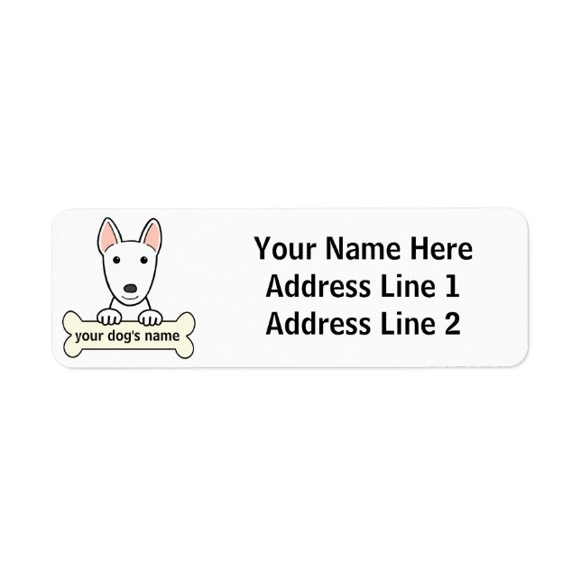 Personalised Bull Terrier Return Address Label (Front)