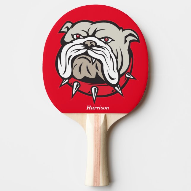 Personalised Bulldog Ping Pong Paddle (Front)