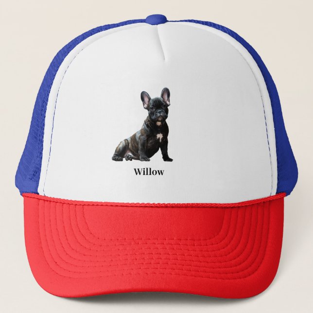 Personalised Bulldog Puppy Pet Trucker Hat (Front)