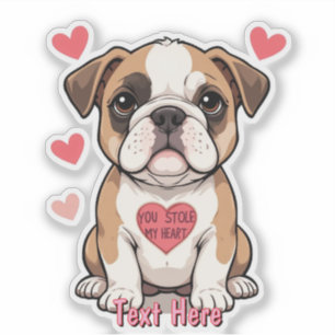 Personalised Bulldog Puppy with Heartfelt Message