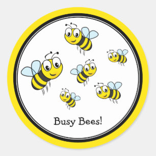 Personalised Bumble Bees Classic Round Sticker
