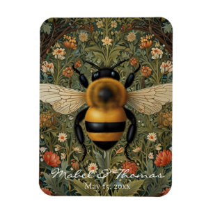 Personalised bumblebee boho botanical Wedding Magnet