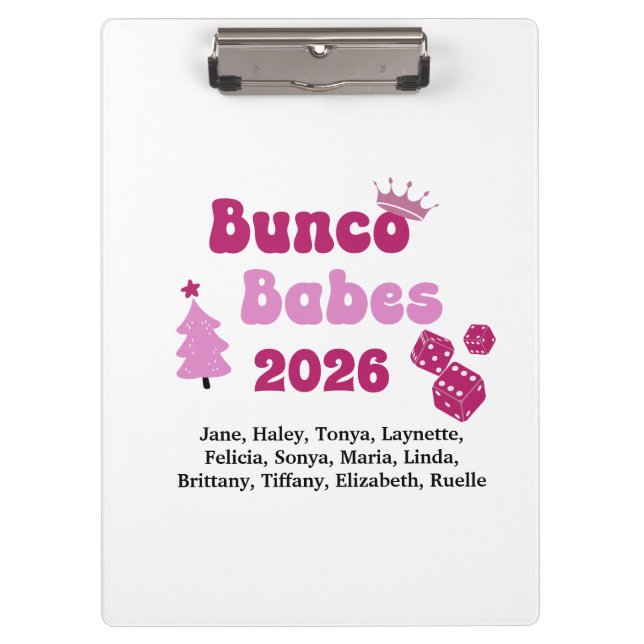 Personalised Bunco Babe  Clipboard (Front)