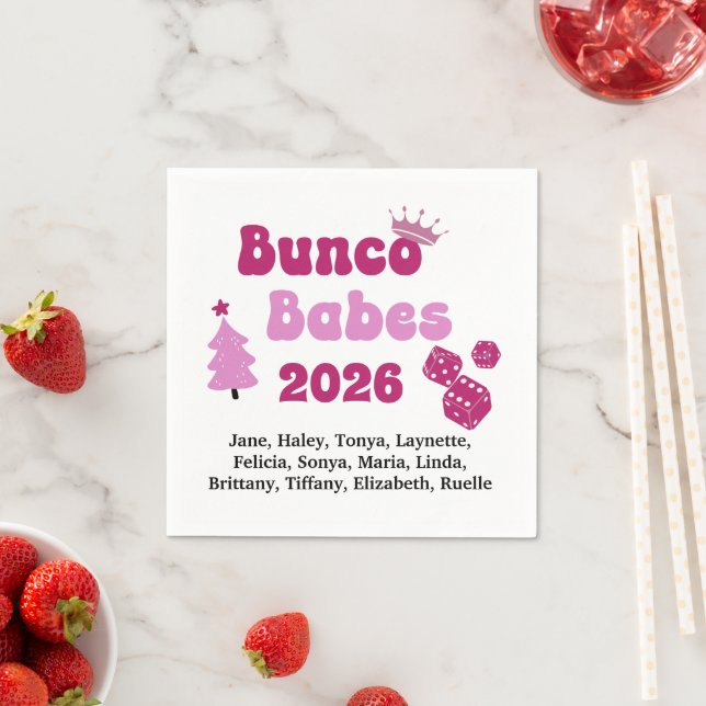 Personalised Bunco Babe  Napkin (Insitu)