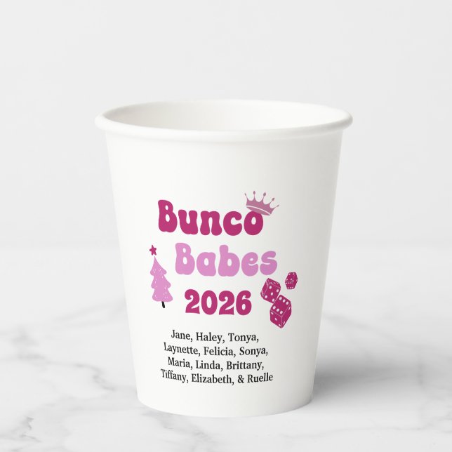 Personalised Bunco Babe  Paper Cups (Front)