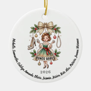 Personalised Bunco Babes Name Year Christmas Gift Ceramic Ornament