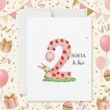 Personalised Bunny 2nd Birthday Card My Daughter