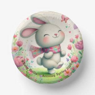 Personalised Bunny Baby Shower Bowls Paper Plate
