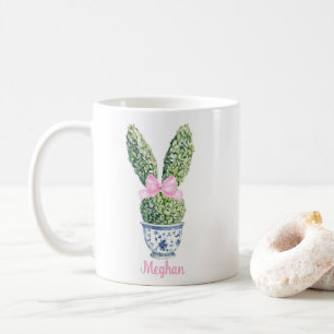 Personalised Bunny Ears Topiary Classy Easter Coffee Mug