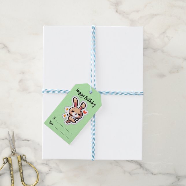 Personalised Bunny Gift Tag (With Twine)