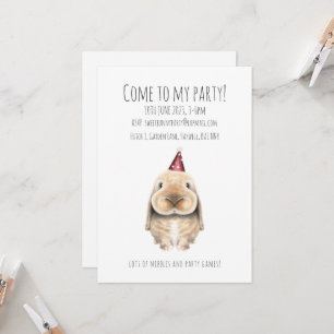 Personalised Bunny Party Invitation