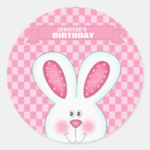 Personalised Bunny Rabbit Birthday Sticker