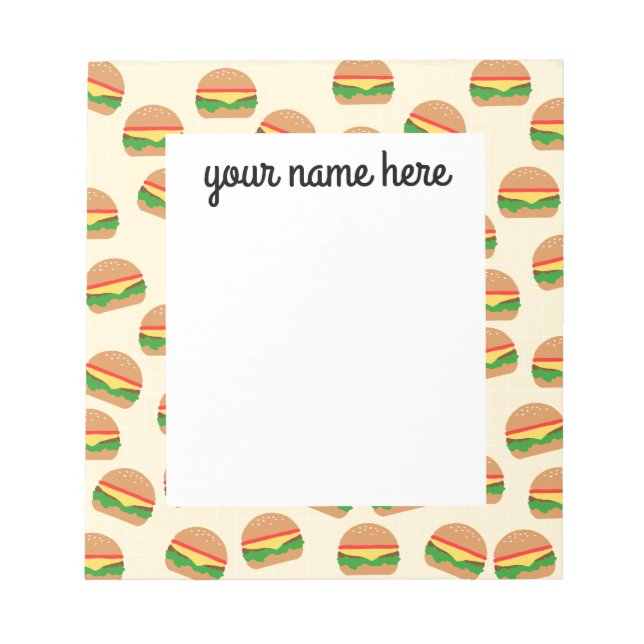 Personalised Burgers Notepad (Front)