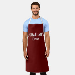 Personalised Burgundy Apron