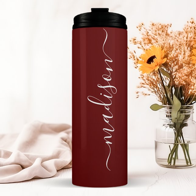 Personalised Burgundy Bridesmaid Thermal Tumbler (Creator Uploaded)