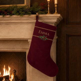 Personalised Burgundy Christmas Stocking