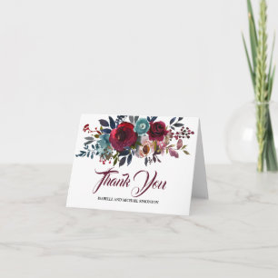 Personalised Burgundy Floral Thank You