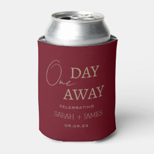 Personalised Burgundy One Day Away Wedding Party Can Cooler