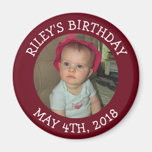 Personalised Burgundy Photo Reminder Magnet