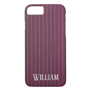 Personalised burgundy pinstripes iPhone 8/7 case