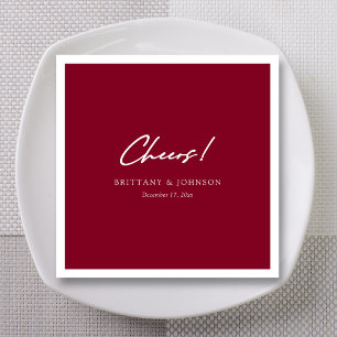 Personalised Burgundy Wedding Napkins