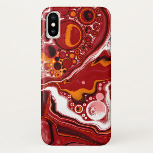 Personalised Burgundy White Digital Fluid Art   iPhone X Case