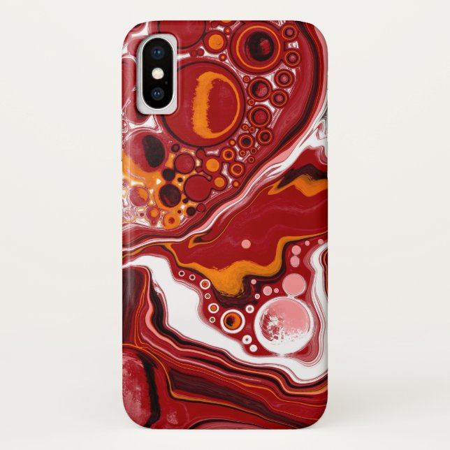 Personalised Burgundy White Digital Fluid Art   Case-Mate iPhone Case (Back)