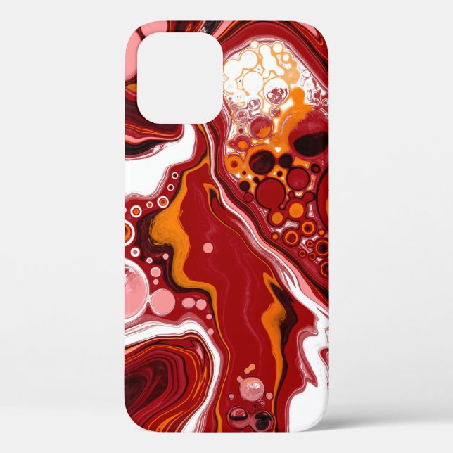 Personalised Burgundy White Digital Fluid Art    Case-Mate iPhone Case (Back)