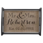 Personalised Burlap-Look Rustic Wedding Keepsake