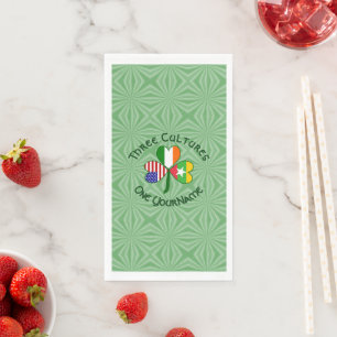 Personalised Burma or Myanmar Ireland USA Shamrock Napkin