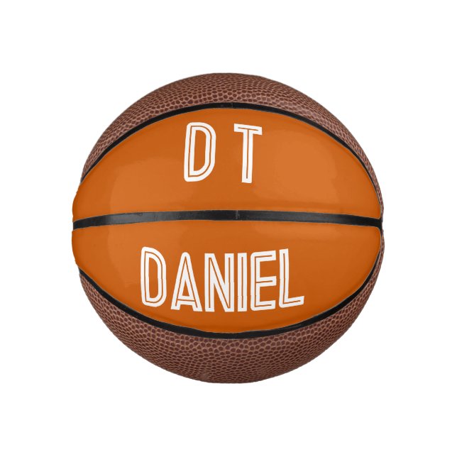 Personalised  -  burnt orange    mini basketball (Front)