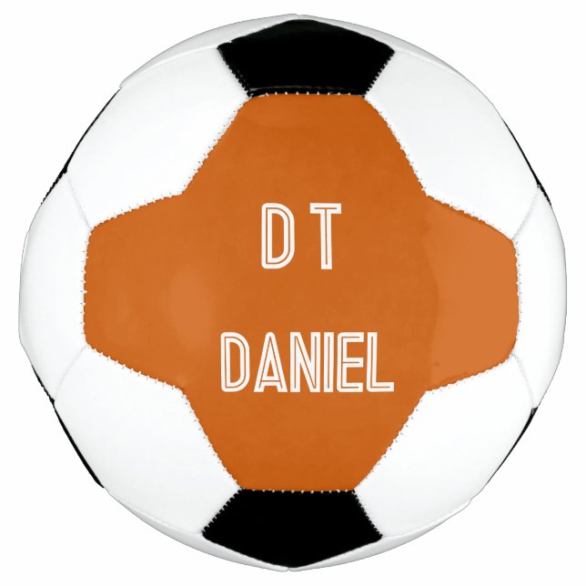 Personalised  -  burnt orange  soccer ball (Front)