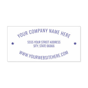 Personalised Business Address Oval Stamp Example