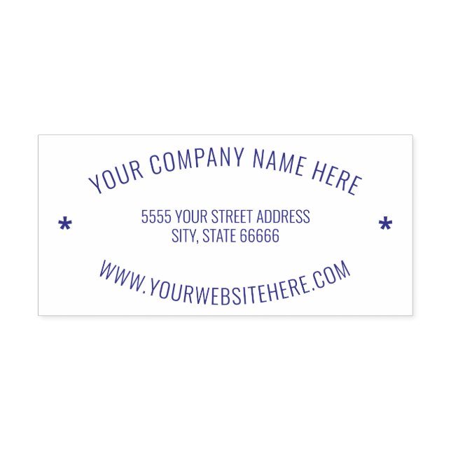 Personalised Business Address Oval Stamp Example (Design)
