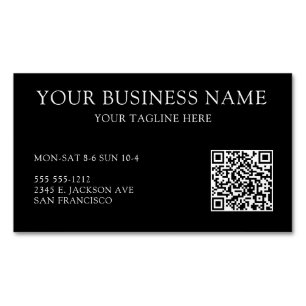 Personalised Business Black With QR Code Magnet