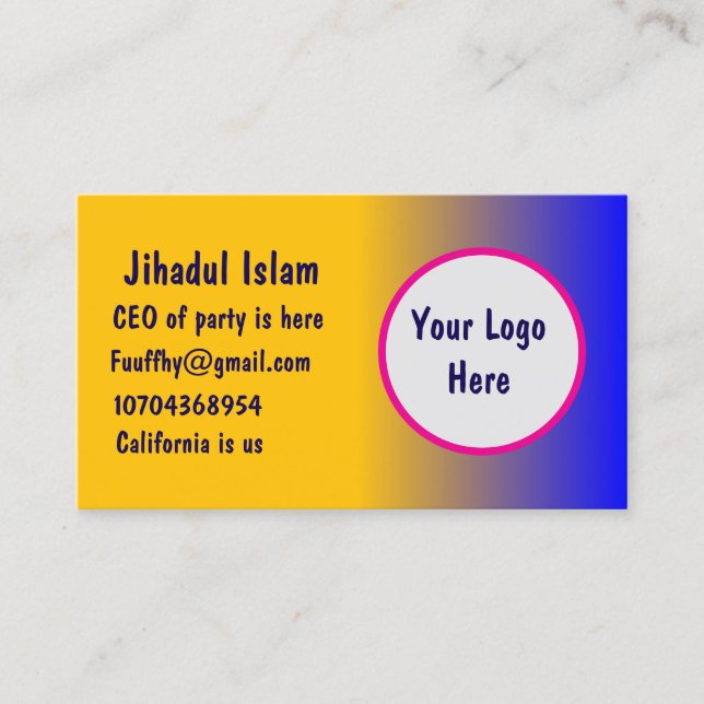 Personalised  business card (Front)