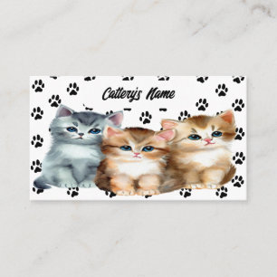Personalised Business Card For Cattery Cute Kitten