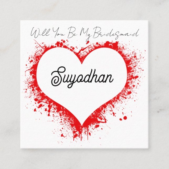 Personalised Business Card Heart Shape design (Front)