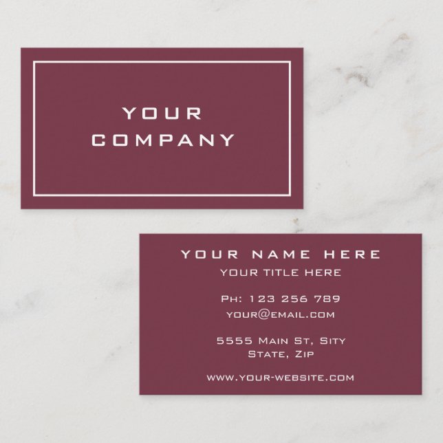 Personalised Business Card Your Colours and Font (Front/Back)